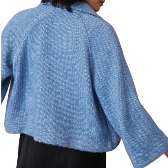GREYLIN Anthropologie Everyday Cropped Jacket Shacket Blue Women’s Size Large - Picture 3 of 13